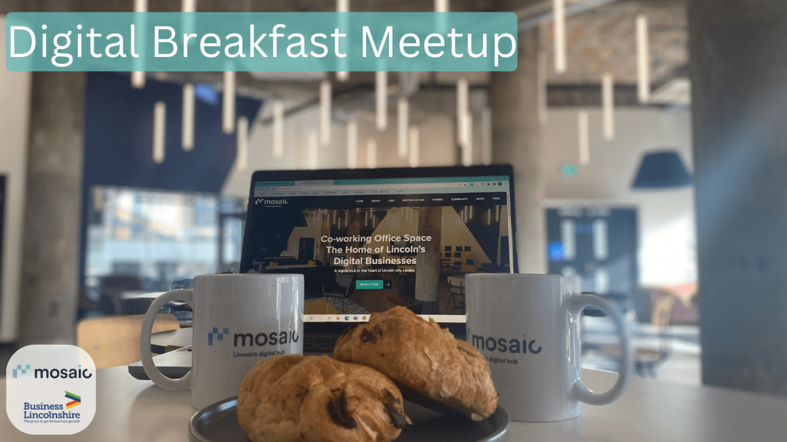 pastries and coffee on the counter in mosaic lounge