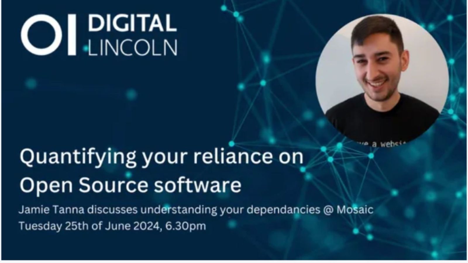 Jamie will be discussing Quantifying your reliance on Open Source software.